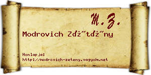 Modrovich Zétény névjegykártya